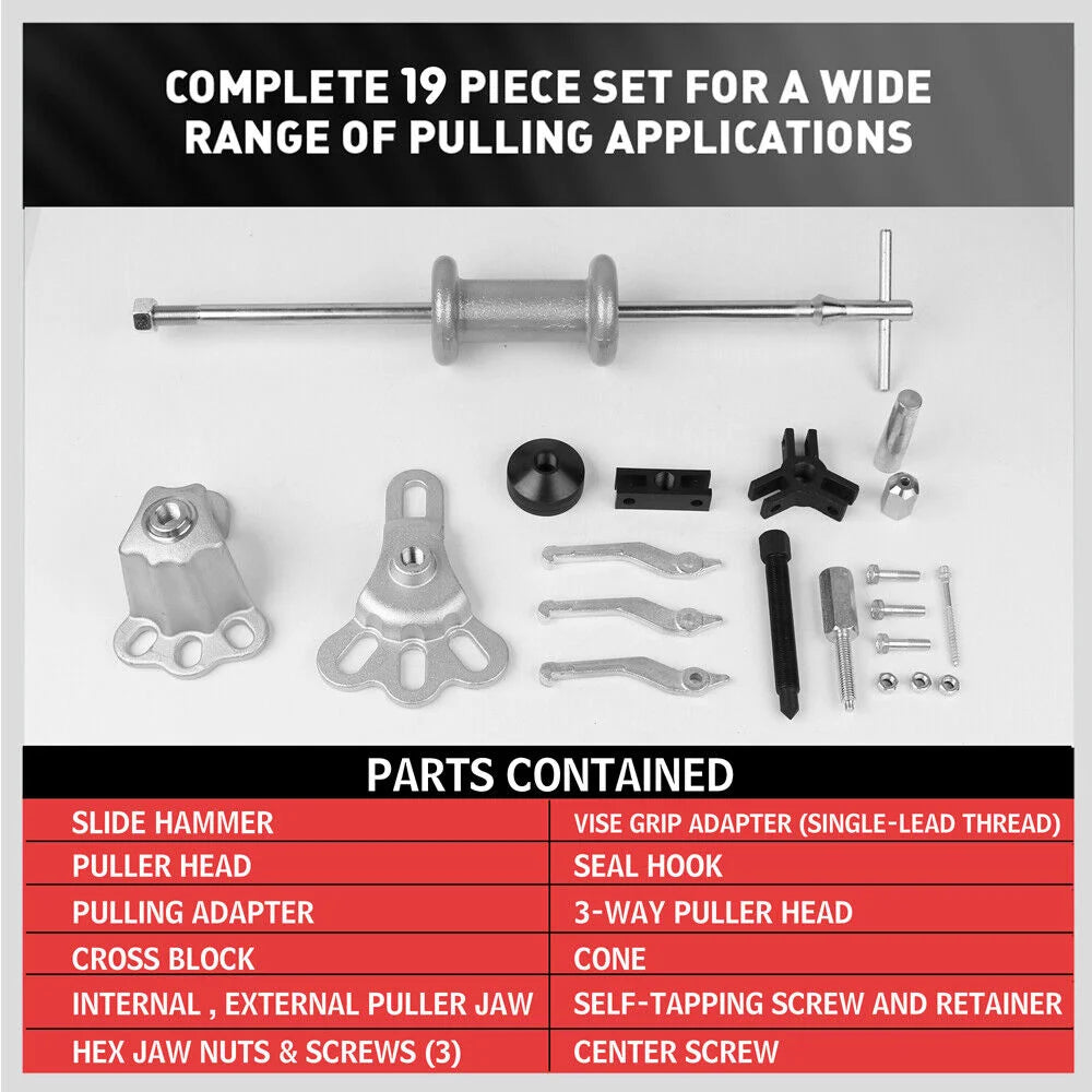 Slide Hammer Tool Kit Dent Puller Adapter Wrench Axle