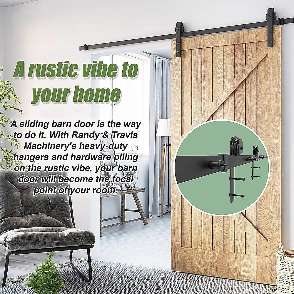 Sliding Barn Door Hardware 1.8m Heavy Duty Sturdy Kit