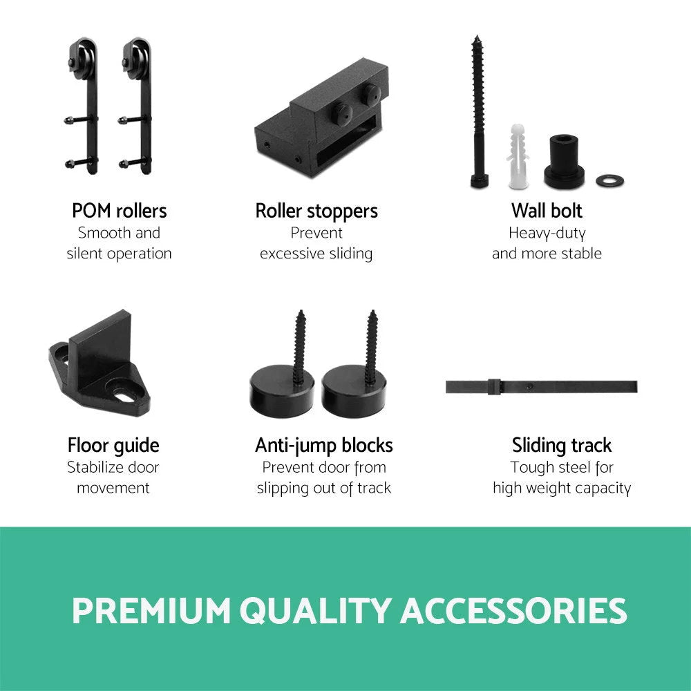Sliding Barn Door Hardware 4m Black - DIY