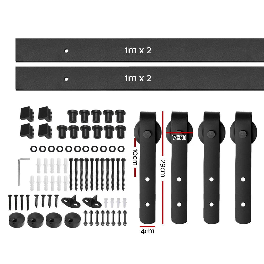 Sliding Barn Door Hardware 4m Black - DIY