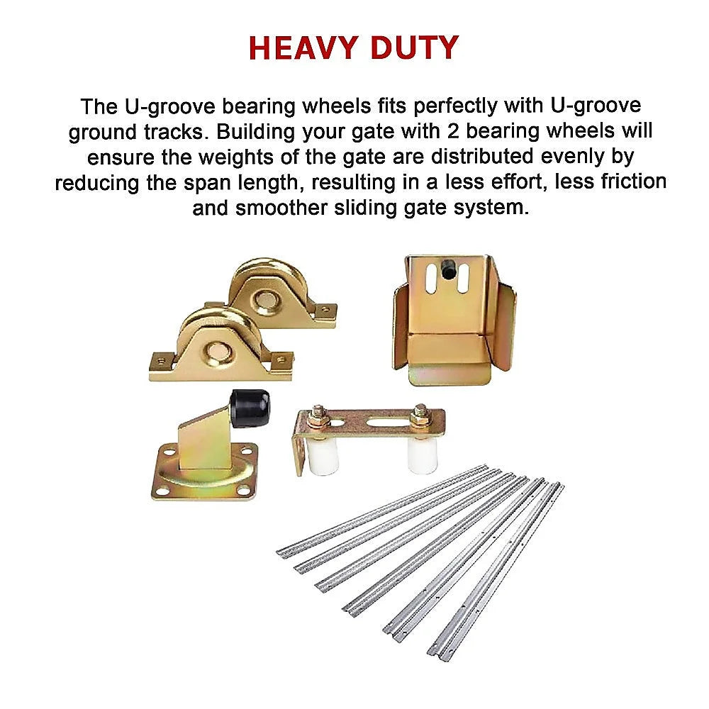 Sliding Gate Hardware Accessories Kit - 6M Track Wheels
