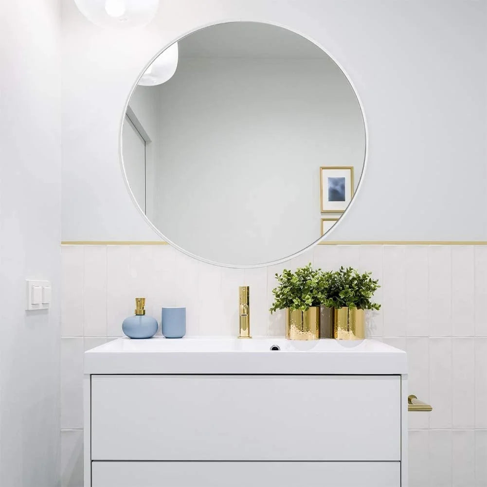 Slim Design 50CM White Bathroom Living Room Hallway Mirror
