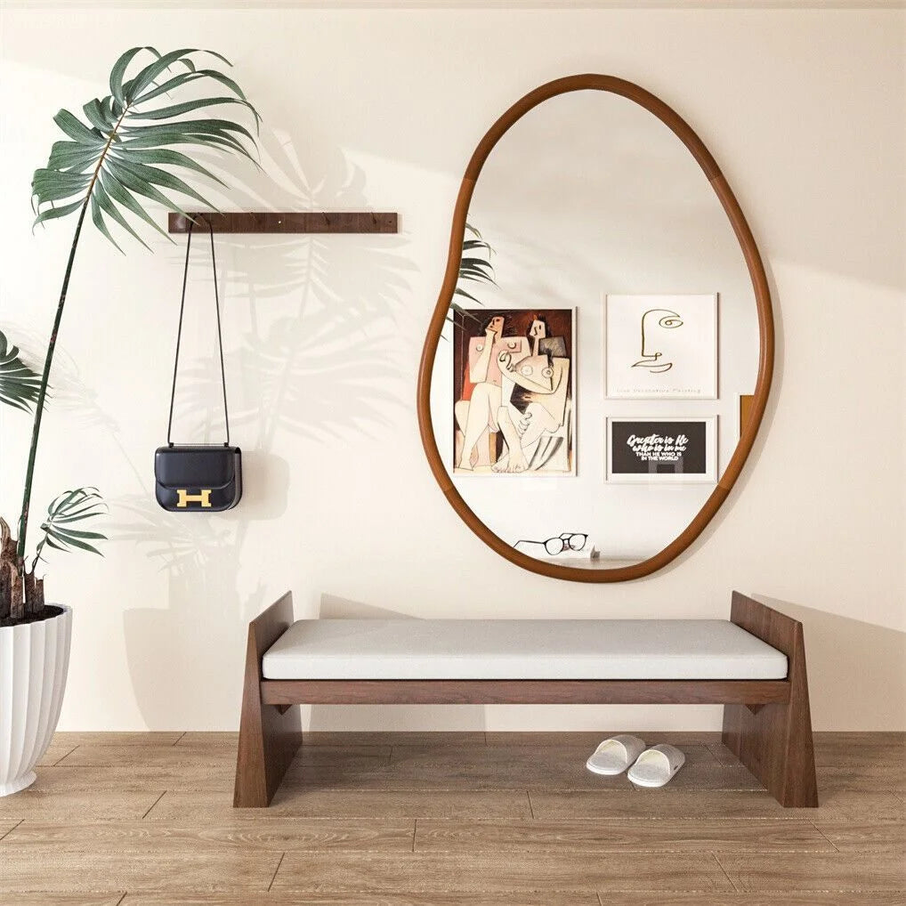 Small Art Deco Asymmetrical Wall Mirror 56x82cm - Home &