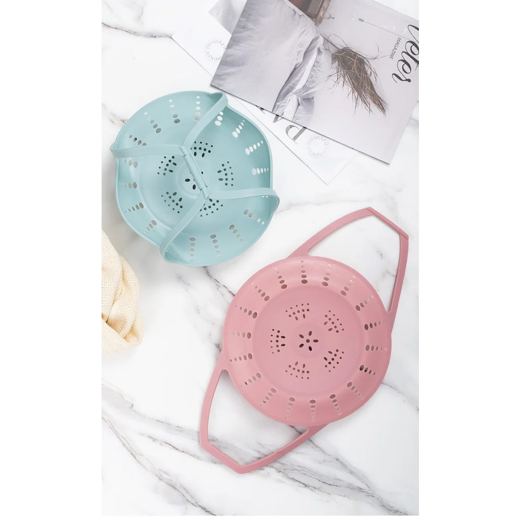 Small Blue Flexible Silicone Steamer Basket