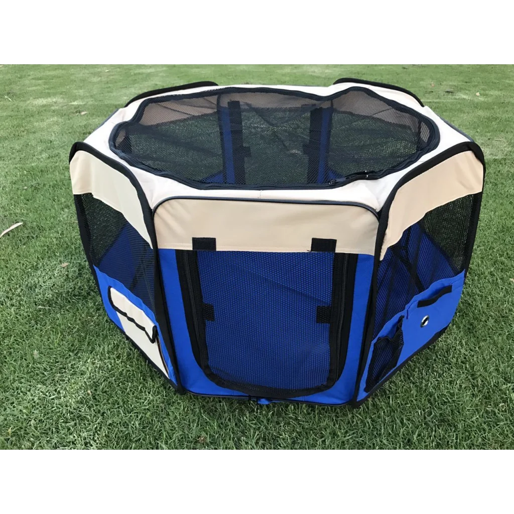 Small Blue Pet Playpen Soft Dog Cat Puppy Rabbit Guinea Pig