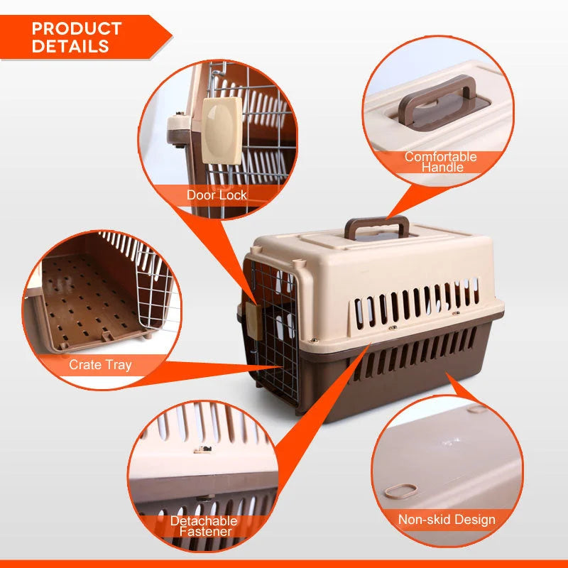 Small Dog Cat Rabbit Crate Pet Carrier Airline Cage Bowl
