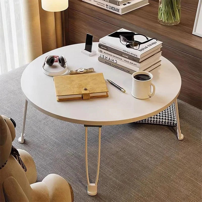 Small Foldable Computer Desk Portable Bed Table Round Home