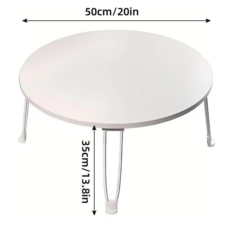 Small Foldable Computer Desk Portable Bed Table Round Home