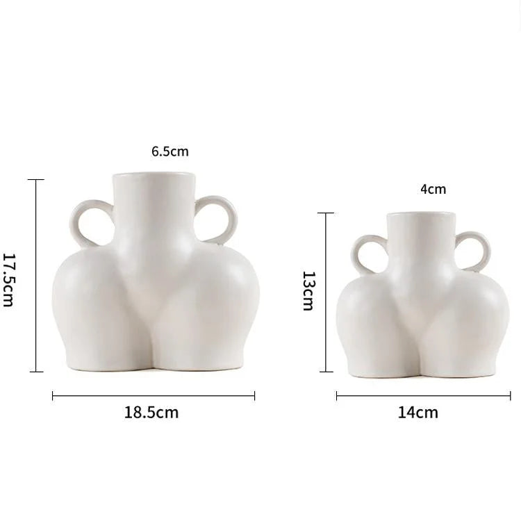 Small Matte White Ceramic Flower Vase for Home Decor - Home