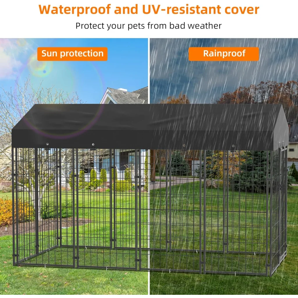 Small Outdoor Dog Kennel Pet Cage with Roof Cover