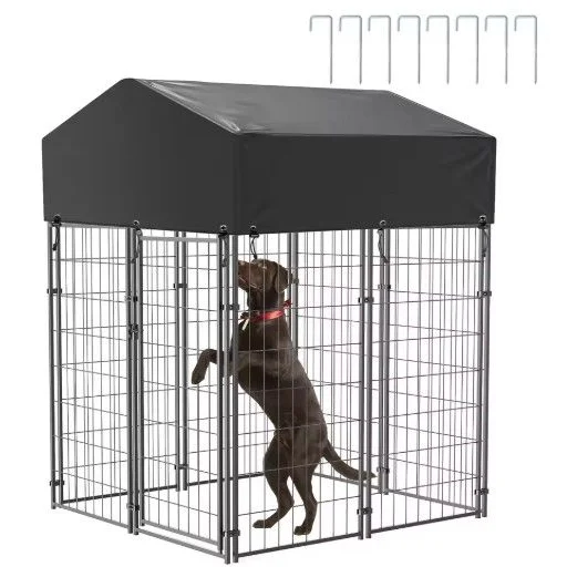 Small Outdoor Dog Kennel Pet Cage with Roof Cover