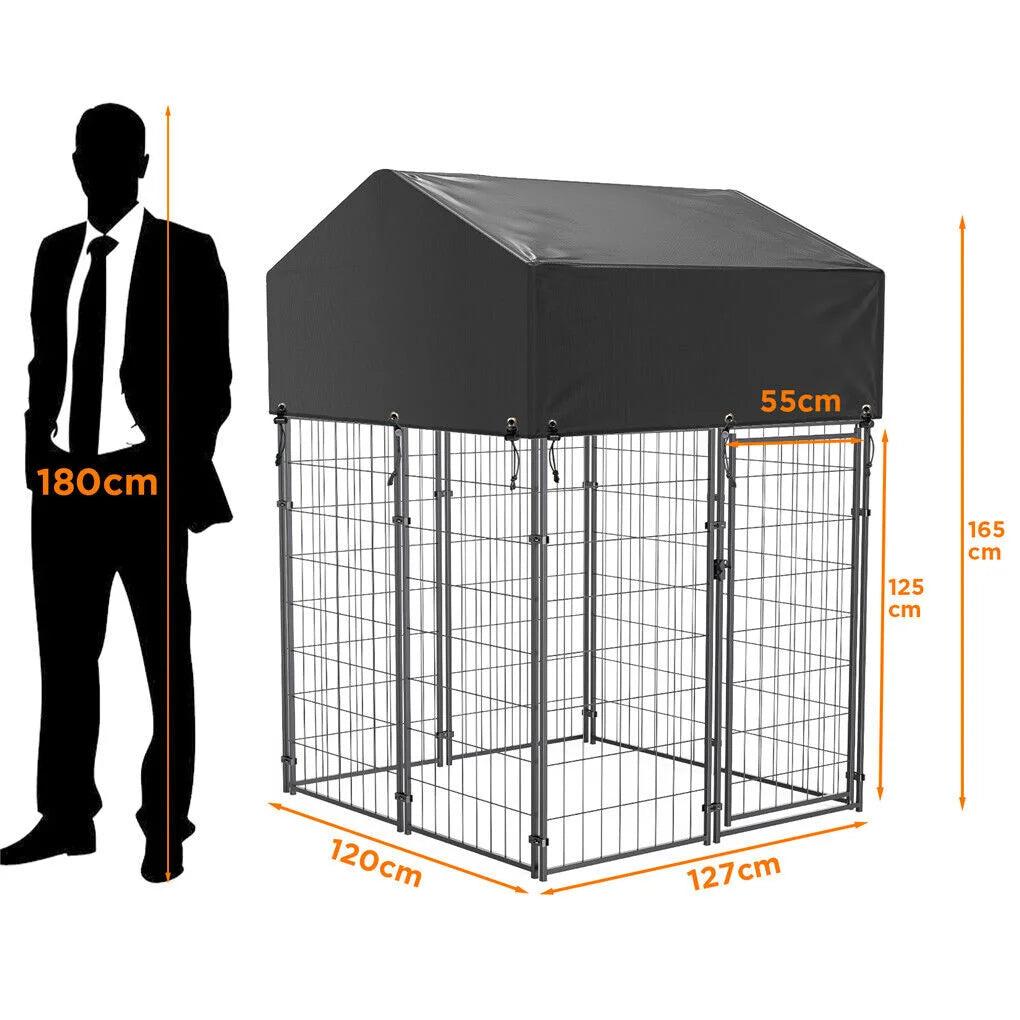 Small Outdoor Dog Kennel Pet Cage with Roof Cover