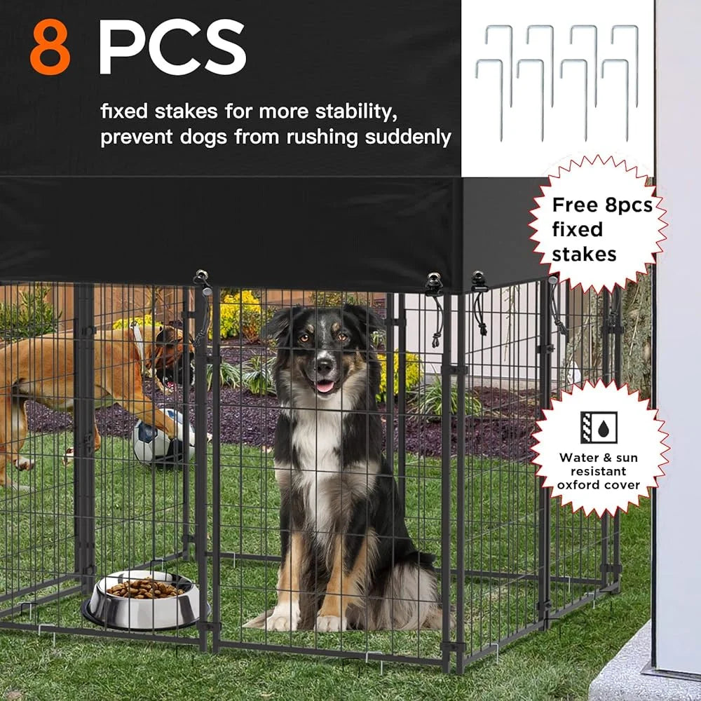Small Outdoor Dog Kennel Pet Cage with Roof Cover