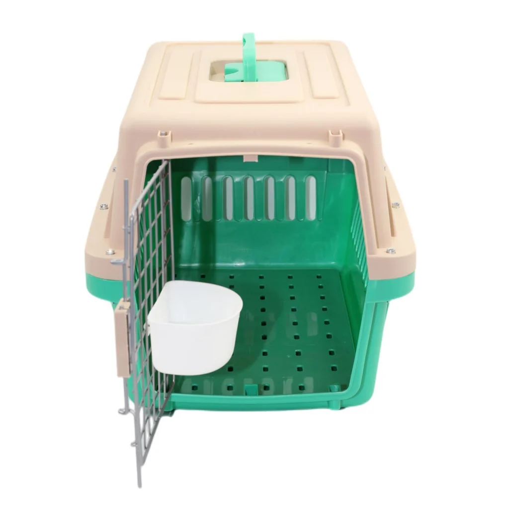 Small Pet Crate Dog Cat Airline Carrier Cage with Bowl