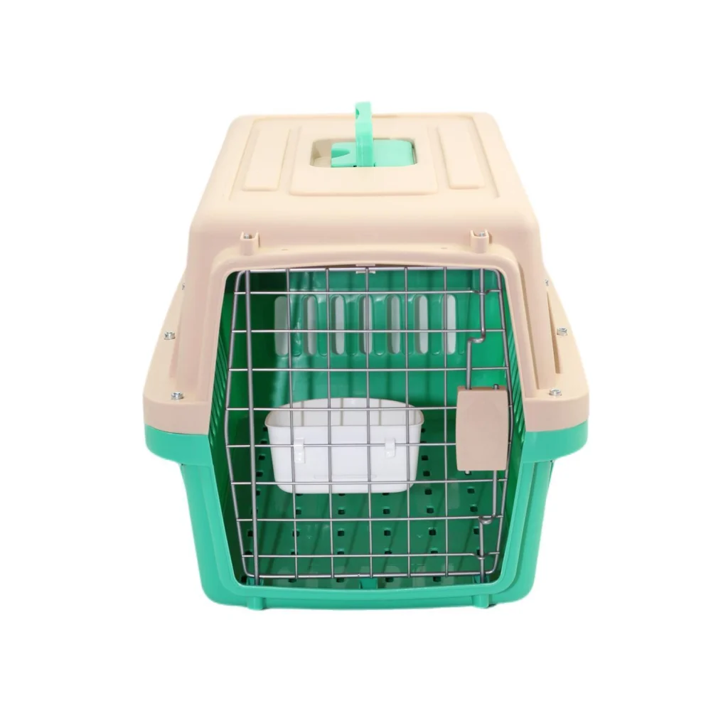 Small Pet Crate Dog Cat Airline Carrier Cage with Bowl