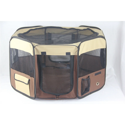 Small Pet Playpen Soft Brown Dog Cat Puppy Rabbit Guinea