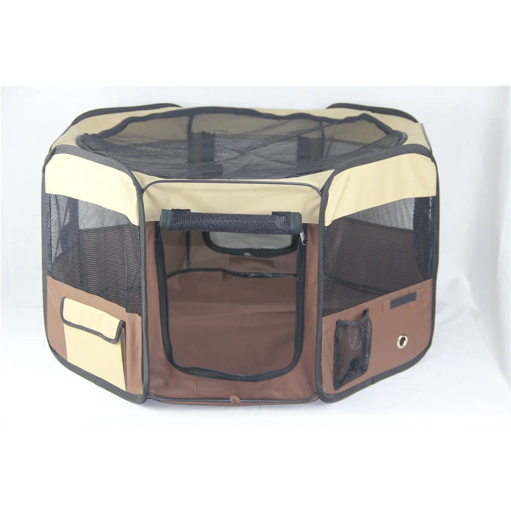 Small Pet Playpen Soft Brown Dog Cat Puppy Rabbit Guinea