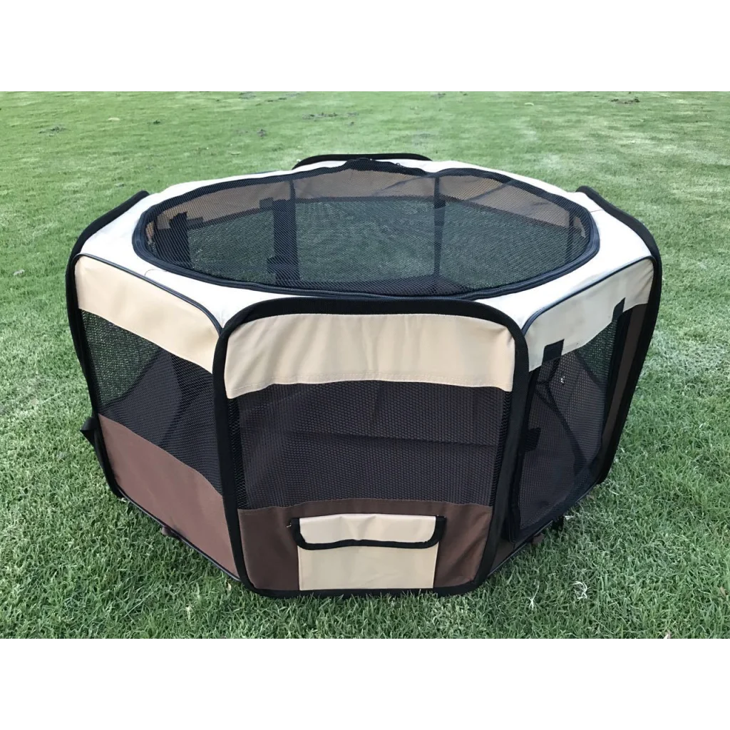 Small Pet Playpen Soft Brown Dog Cat Puppy Rabbit Guinea