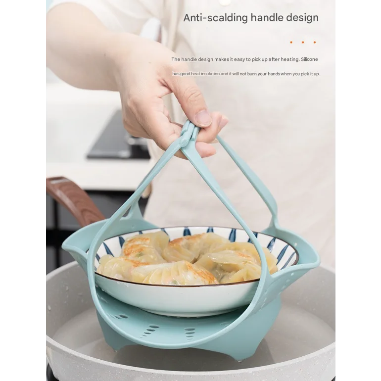 Small Pink Flexible Silicone Steamer Basket