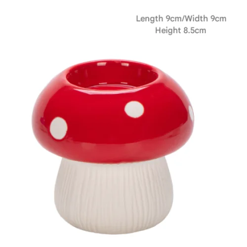 Small Size Red Whimsical Ceramic Mushroom Vase - Decorative