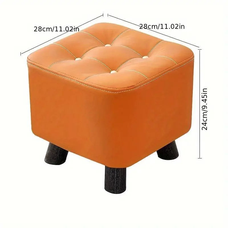 Orange small stool sofa with colour matched pieces and support fittings