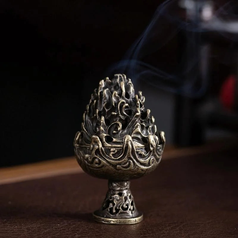 Small Vintage Copper Incense Burner - Bronze Ornament