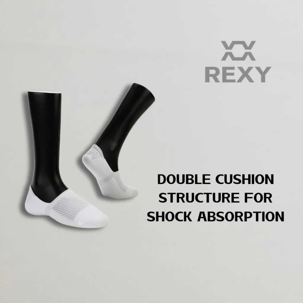Small White Cushion No Show Ankle Socks Non-Slip Breathable