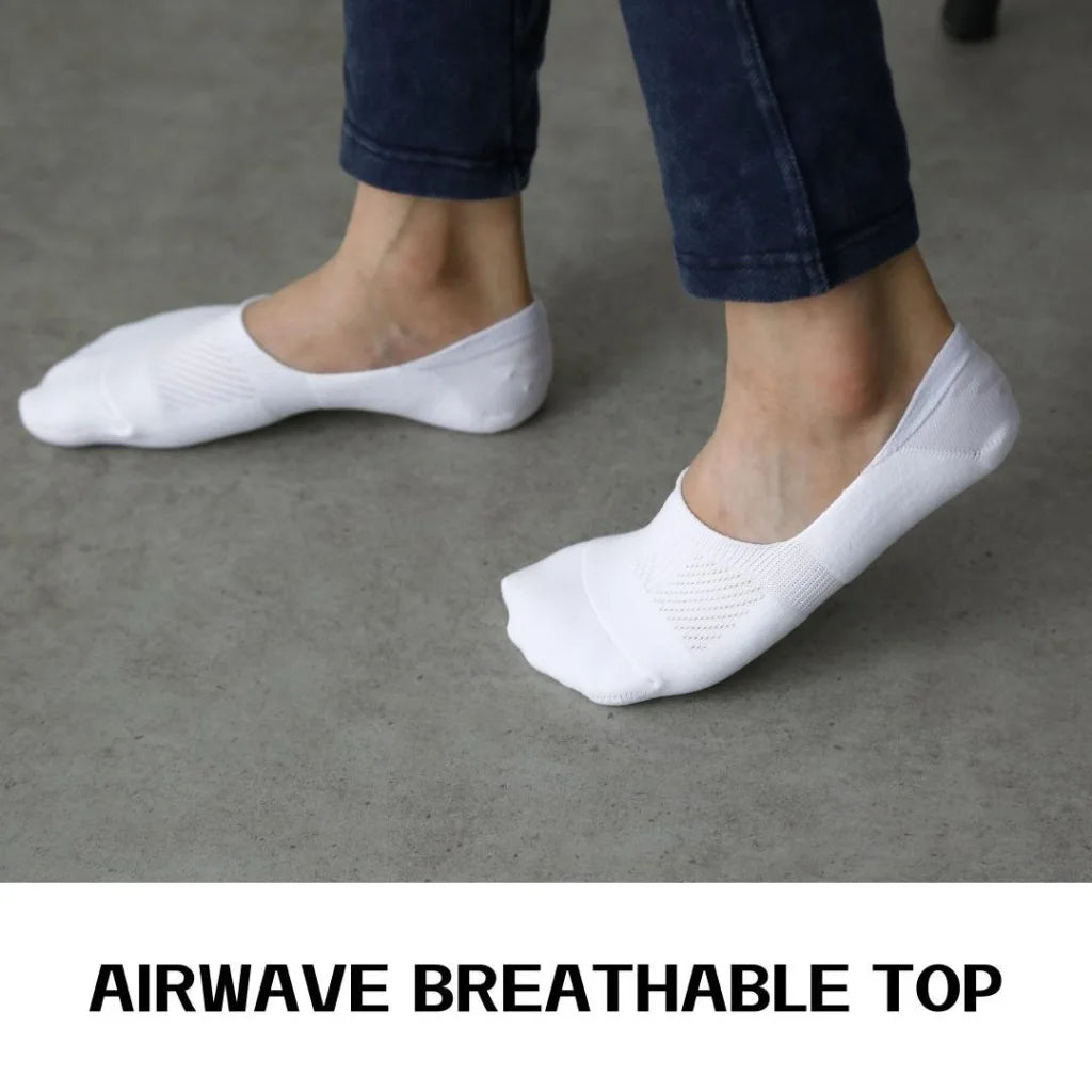Small White Cushion No Show Ankle Socks Non-Slip Breathable