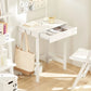 Small White Desk with Drawer and Hooks - Furniture