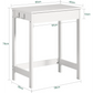 Small White Desk with Drawer and Hooks - Furniture