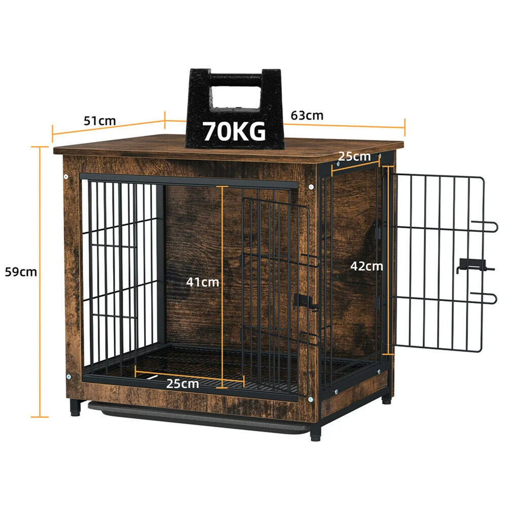 Small Wooden Dog Crate Indoor Kennel 63x51x59cm End Table