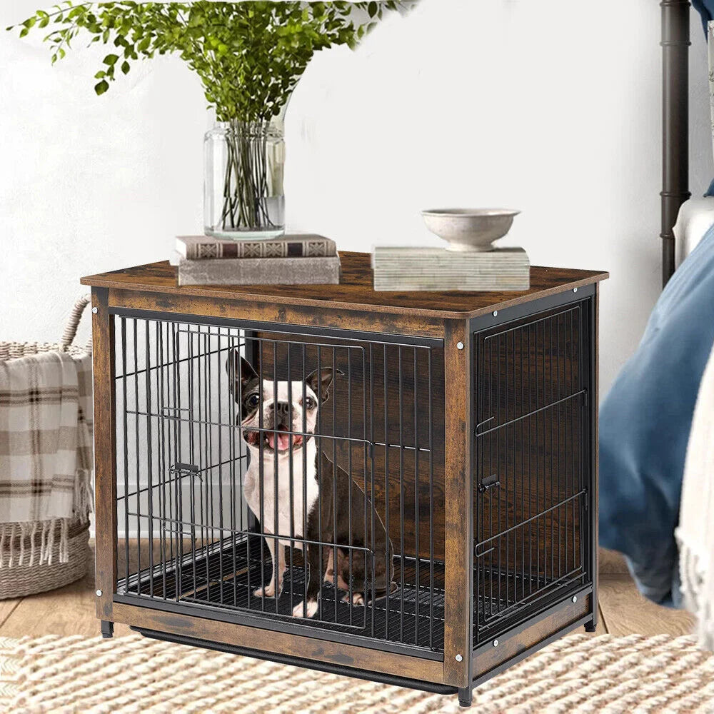 Small Wooden Dog Crate Indoor Kennel 63x51x59cm End Table