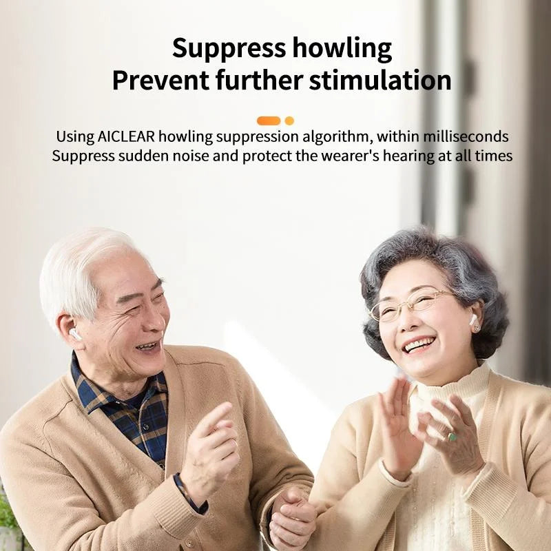 Smart Ai Bluetooth 5.3 In Ear Hearing Aid - White - Health