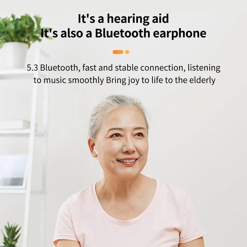 Smart Ai Bluetooth 5.3 In Ear Hearing Aid - White - Health
