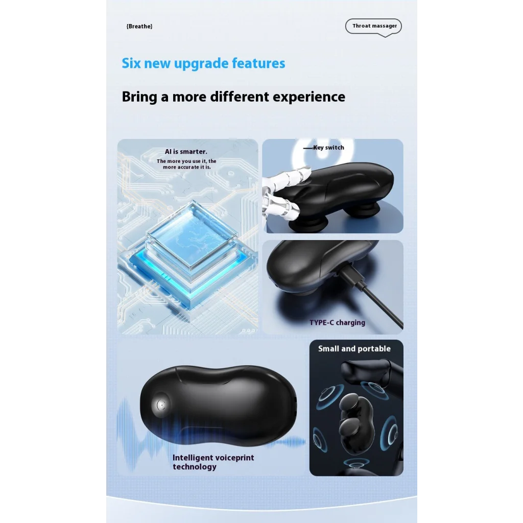Smart Anti-Snoring Throat Massager - AI-Powered Vibration