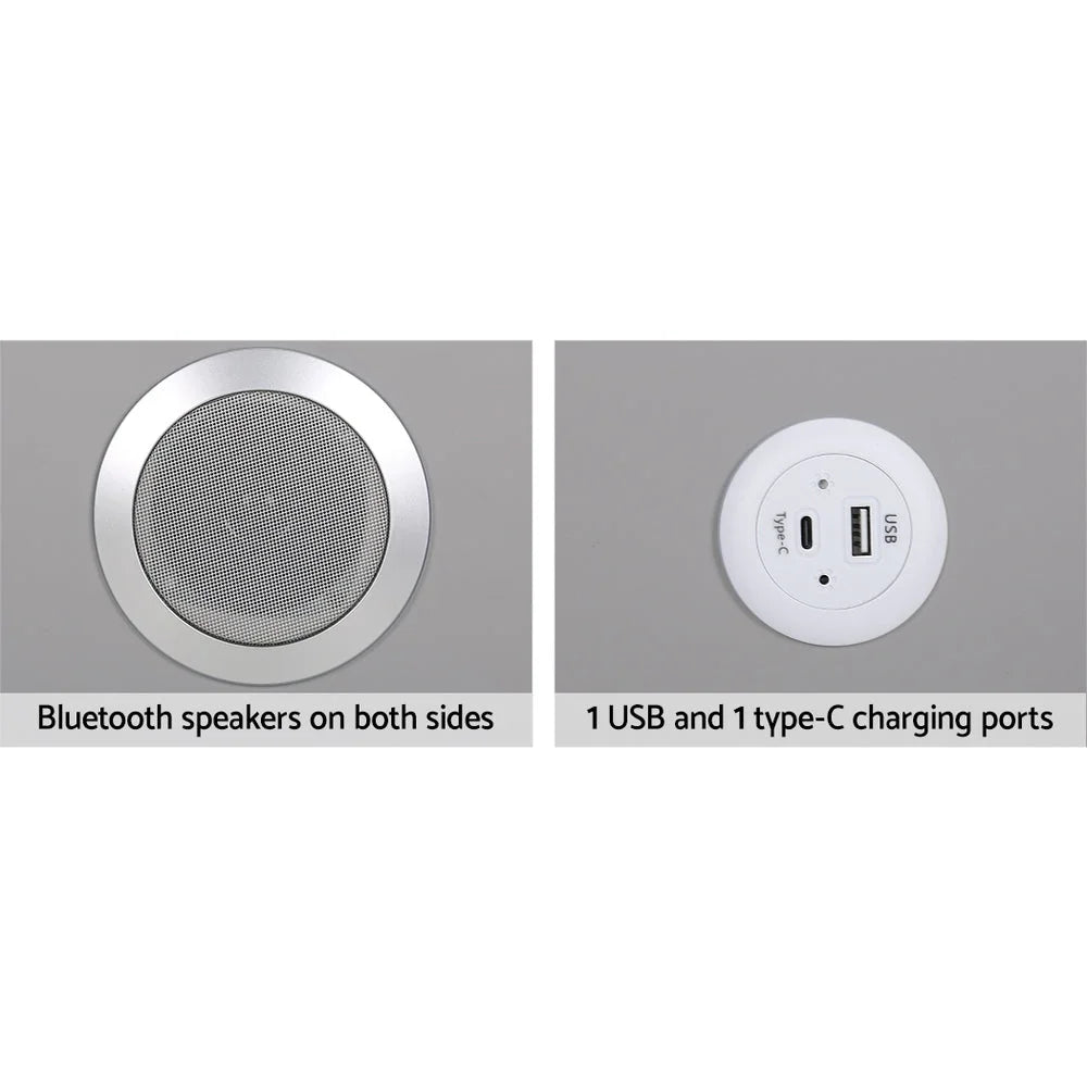 Smart Bedside Table 2 Drawers with Wireless Charging Ports