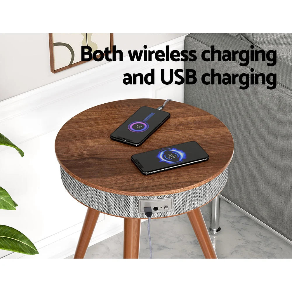 Smart Coffee Table Wireless Charging with Bluetooth Speaker