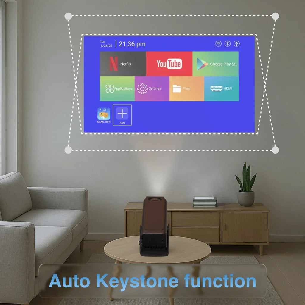 Smart Gaming Projector with 80 Games Dual Controllers