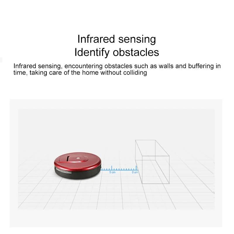 Smart Household Sweeping Robot - Efficient Cleaning - Red