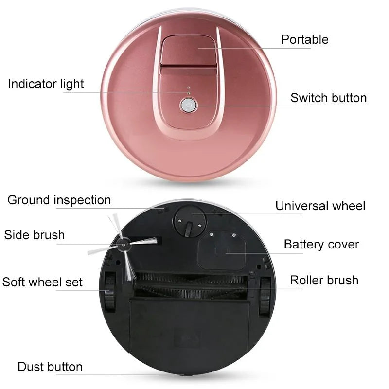 Smart Household Sweeping Robot - Efficient Cleaning - Red