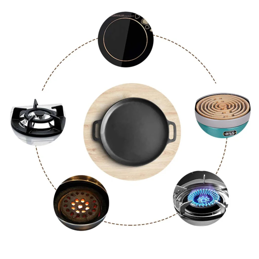 Smart Induction Cooktop Set Premium with 30cm Cast Iron Frying Pan Skillet