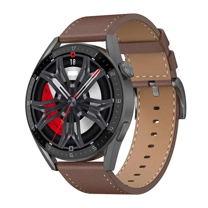 Smart Leather Watch With Colour Screen - Black - Fashion >