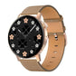 Smart Leather Watch With Colour Screen - Black - Fashion >