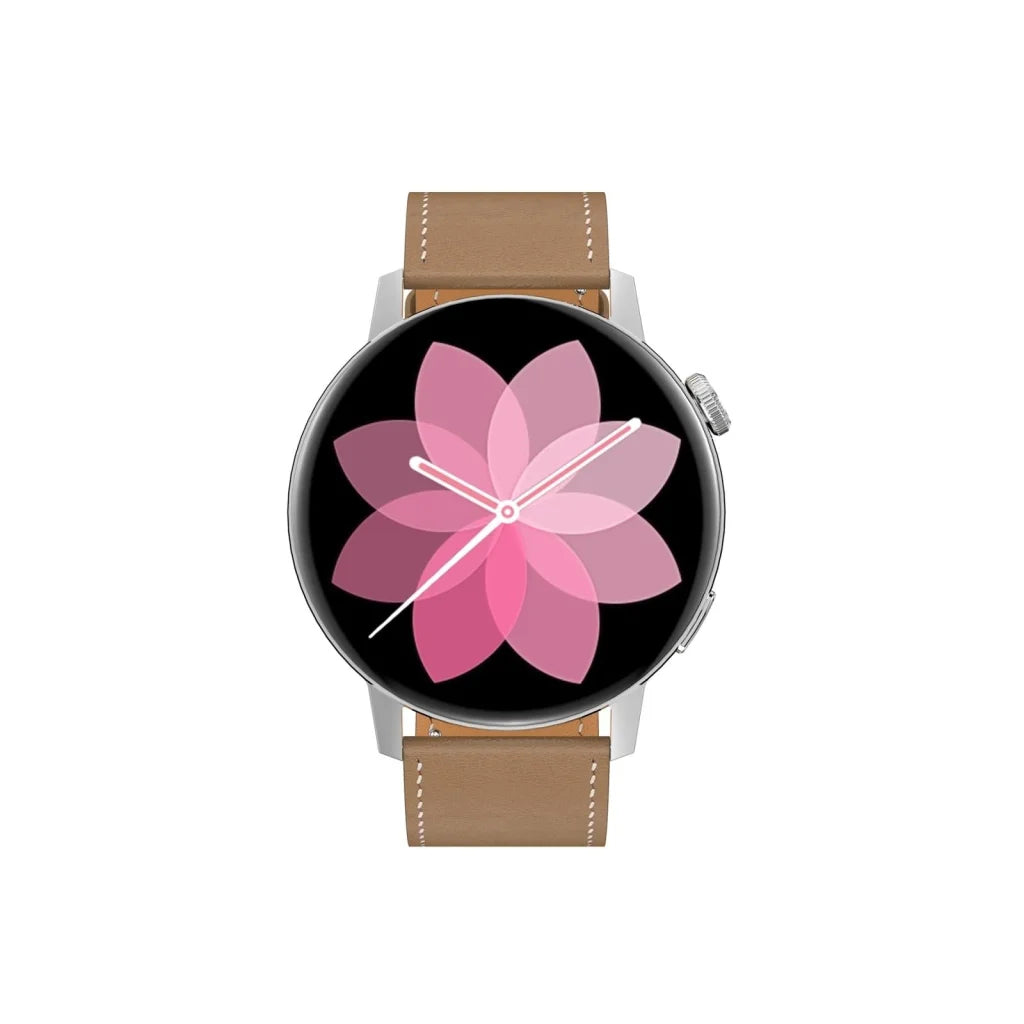 Smart Leather Watch With Colour Screen black fashion mens