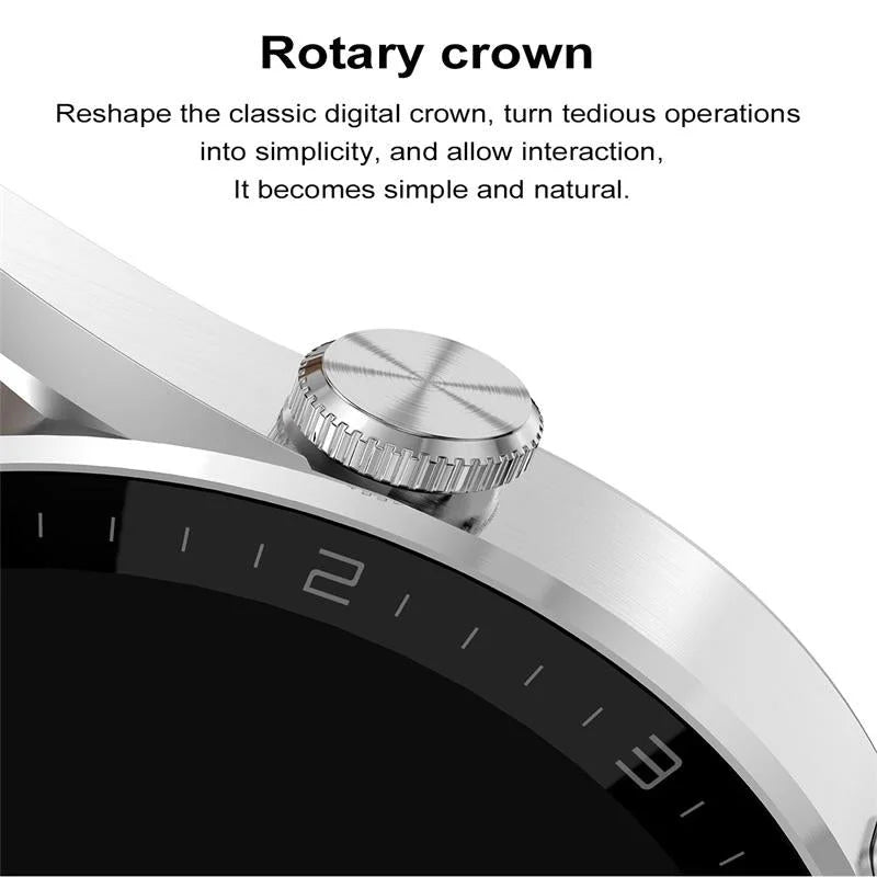 Smart Leather Watch With Colour Screen - Silver - Fashion >