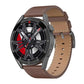 Smart Leather Watch With Colour Screen - Silver - Fashion >