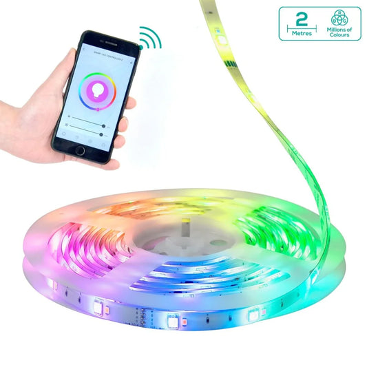 Smart LED Strip Lights 2M IP65 RGB & Warm White - Occasions