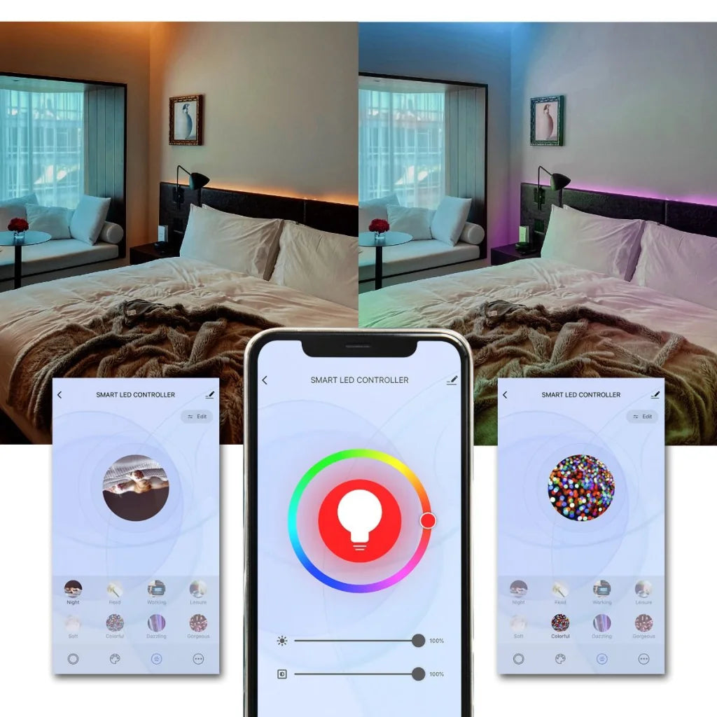 Smart LED Strip Lights 5M IP65 RGB & Warm White - Occasions