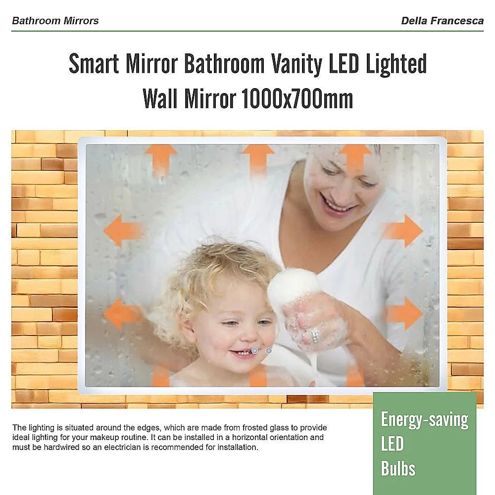 Smart Mirror Bathroom Vanity LED Lighted Wall Mirror