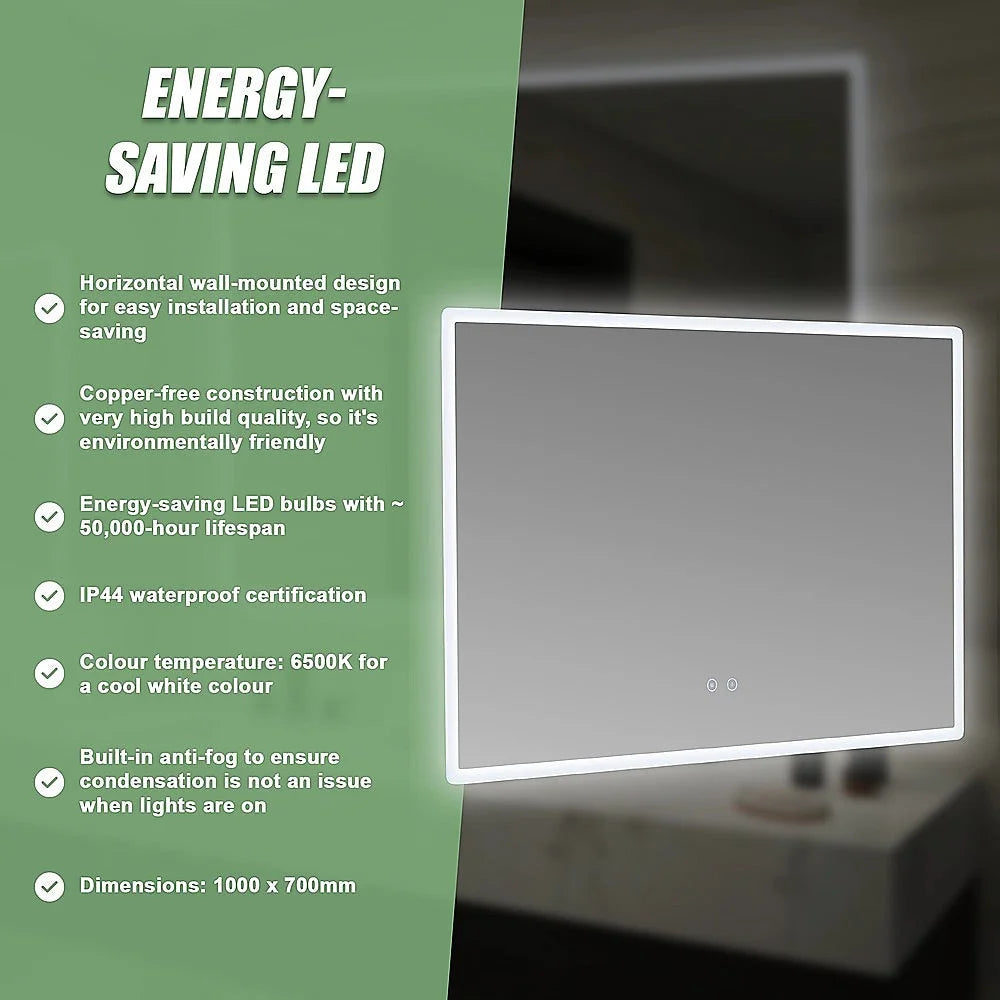 Smart Mirror Bathroom Vanity LED Lighted Wall Mirror